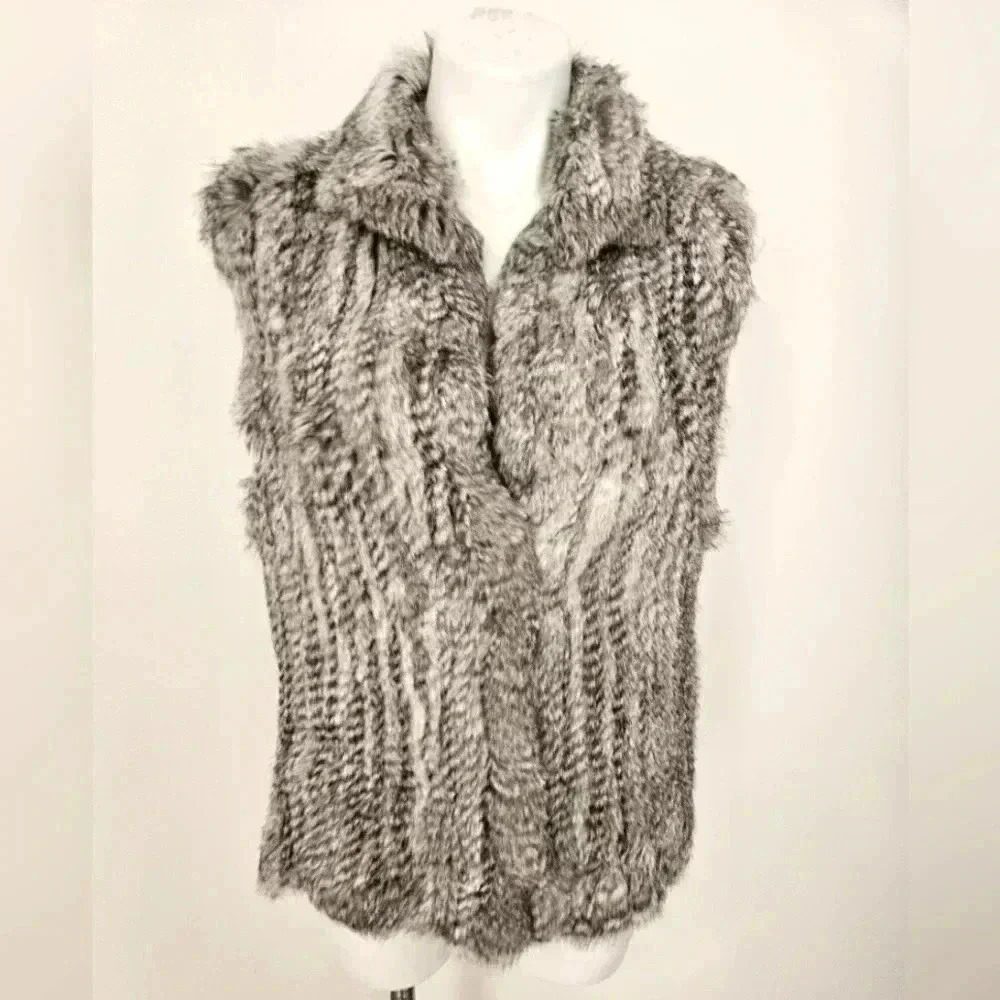 Bagatelle Heritage 100% Rabbit Fur NWT Size Large Winter Grey